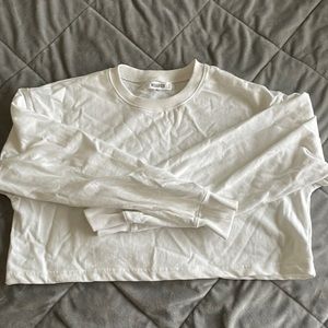 Misguided white cropped crew neck sweater